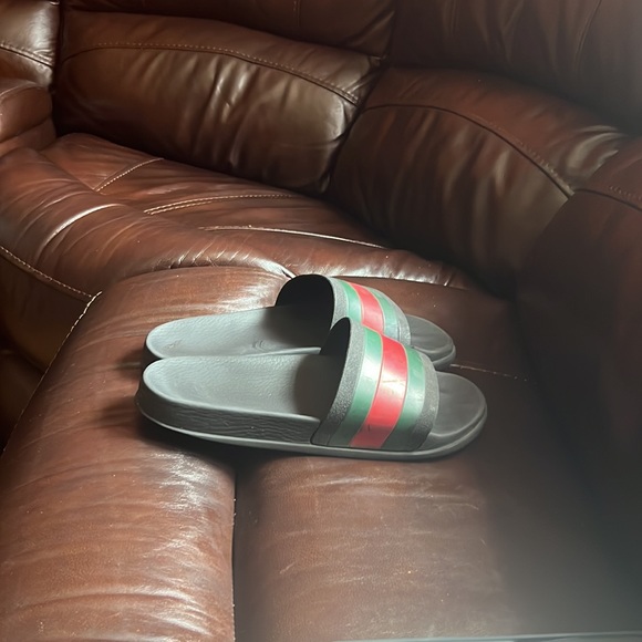 Gucci Men's Web Slide Sandals - Picture 2 of 4